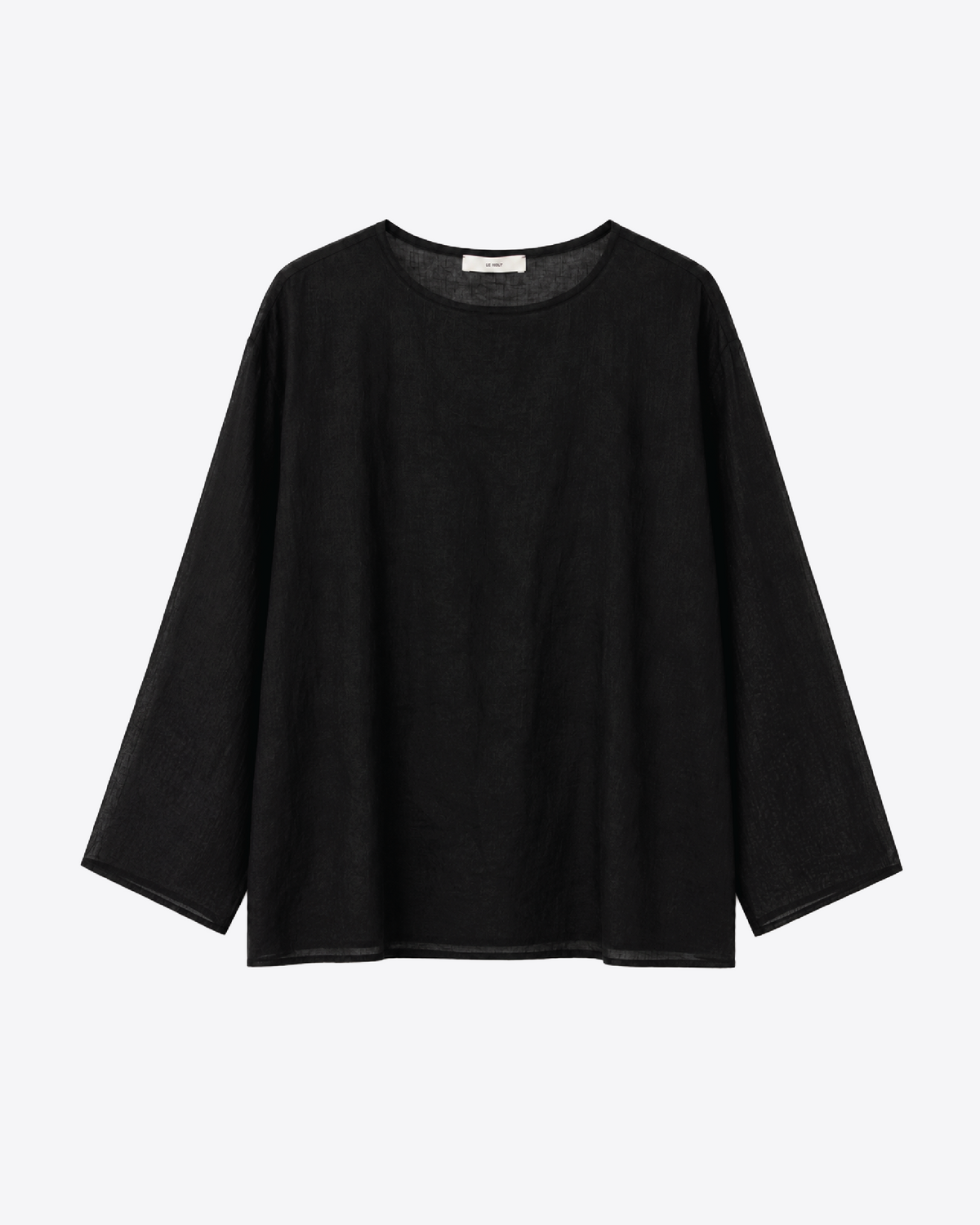 Sheer Black Ramie Blouse